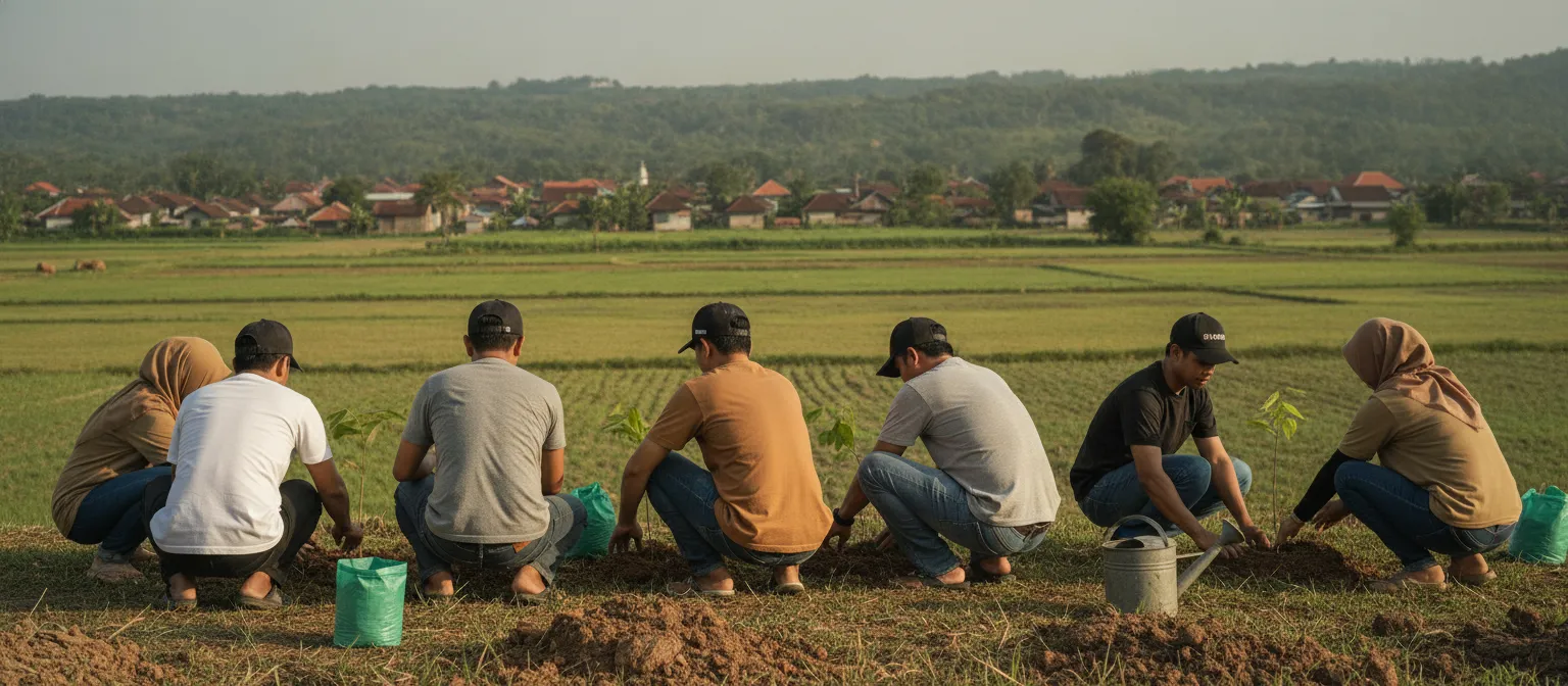 The team during a community activity