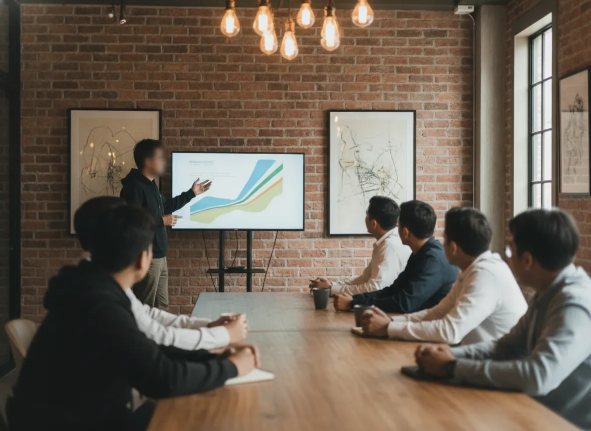 A knowledge sharing session in the office